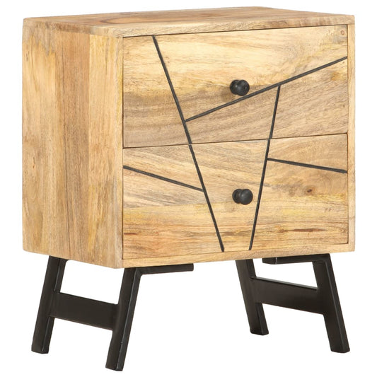 Noční Stolek 40 X 30 X 50 Cm Masivní Mangovníkové Dřevo