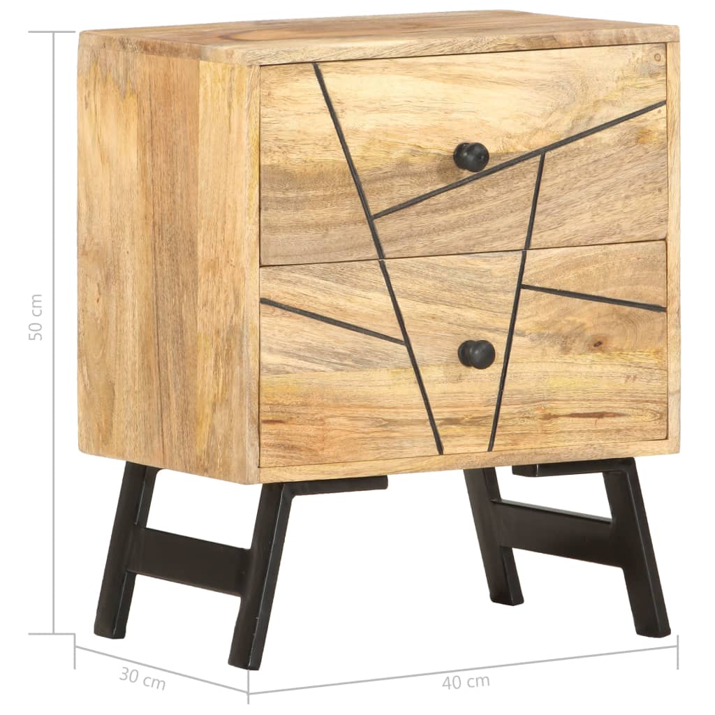 Noční Stolek 40 X 30 X 50 Cm Masivní Mangovníkové Dřevo
