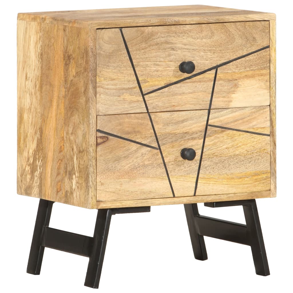 Noční Stolek 40 X 30 X 50 Cm Masivní Mangovníkové Dřevo