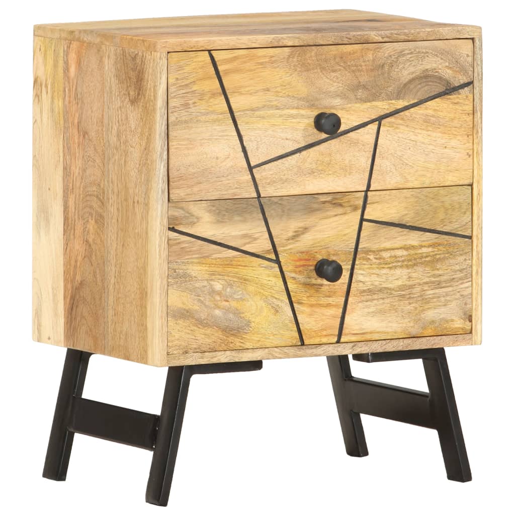 Noční Stolek 40 X 30 X 50 Cm Masivní Mangovníkové Dřevo