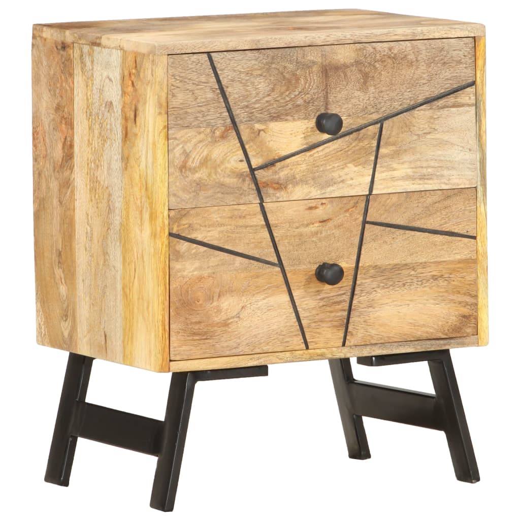 Noční Stolek 40 X 30 X 50 Cm Masivní Mangovníkové Dřevo
