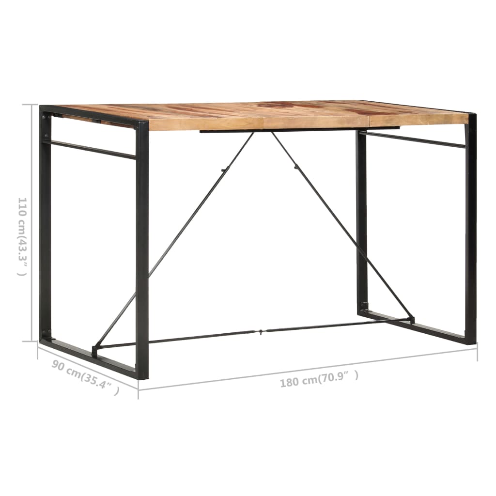 Barový Stůl 180 X 90 X 110 Cm Masivní Akáciové Dřevo
