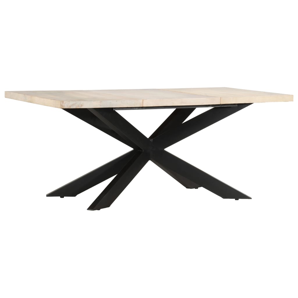 Jídelní Stůl 180 X 90 X 76 Cm Masivní Bělené Mangovníkové Dřevo