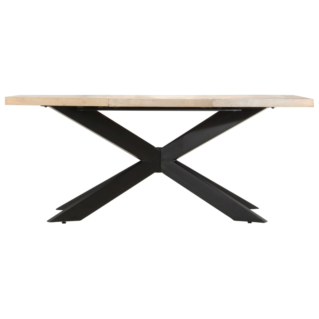 Jídelní Stůl 180 X 90 X 76 Cm Masivní Bělené Mangovníkové Dřevo