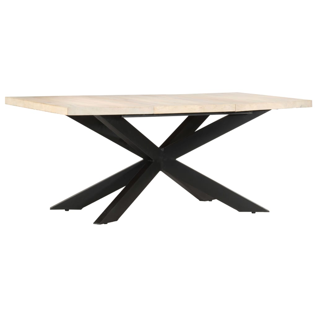 Jídelní Stůl 180 X 90 X 76 Cm Masivní Bělené Mangovníkové Dřevo