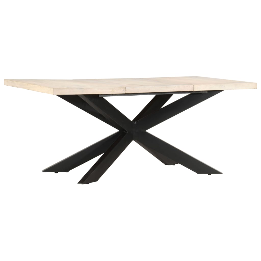 Jídelní Stůl 180 X 90 X 76 Cm Masivní Bělené Mangovníkové Dřevo