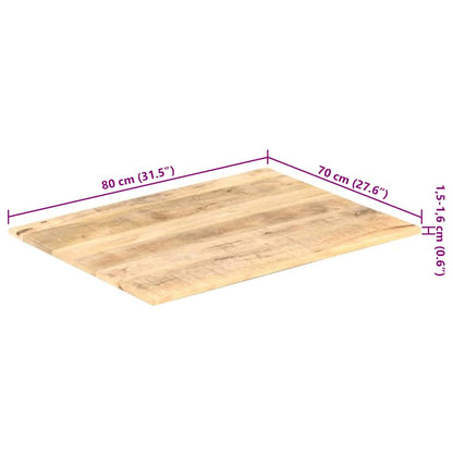 Stolní Deska Masivní Mangovníkové Dřevo 15–16 Mm 80 X 70 Cm