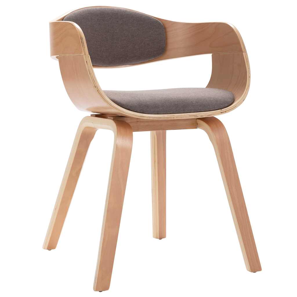 Jídelní Židle 2 Ks Ohýbané Dřevo A Taupe Textil