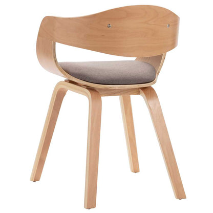 Jídelní Židle 2 Ks Ohýbané Dřevo A Taupe Textil