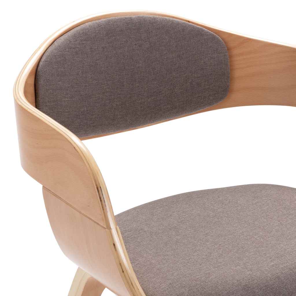Jídelní Židle 2 Ks Ohýbané Dřevo A Taupe Textil