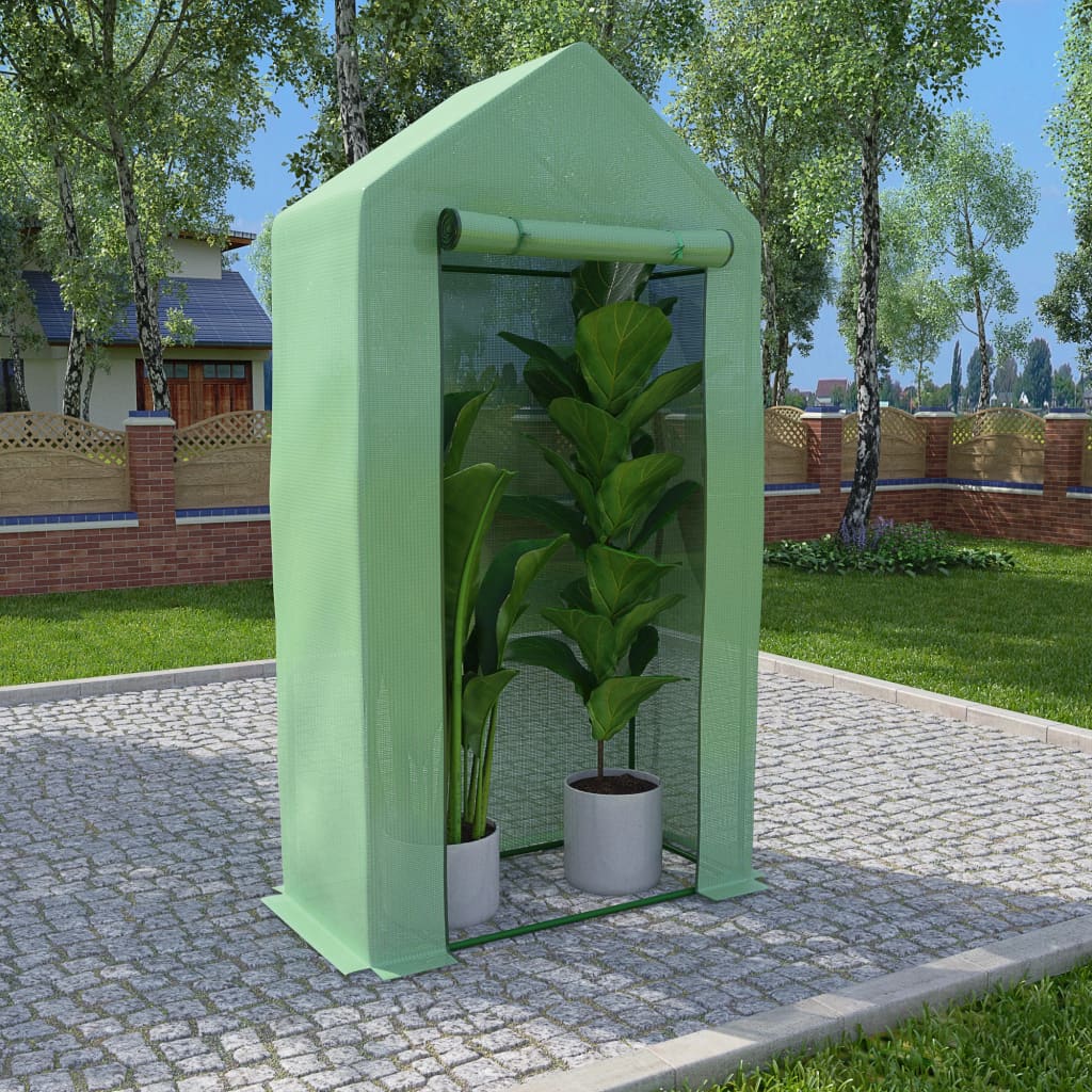 vidaXL Skleník s ocelovým rámem 0,5 m² 1 x 0,5 x 1,9 m