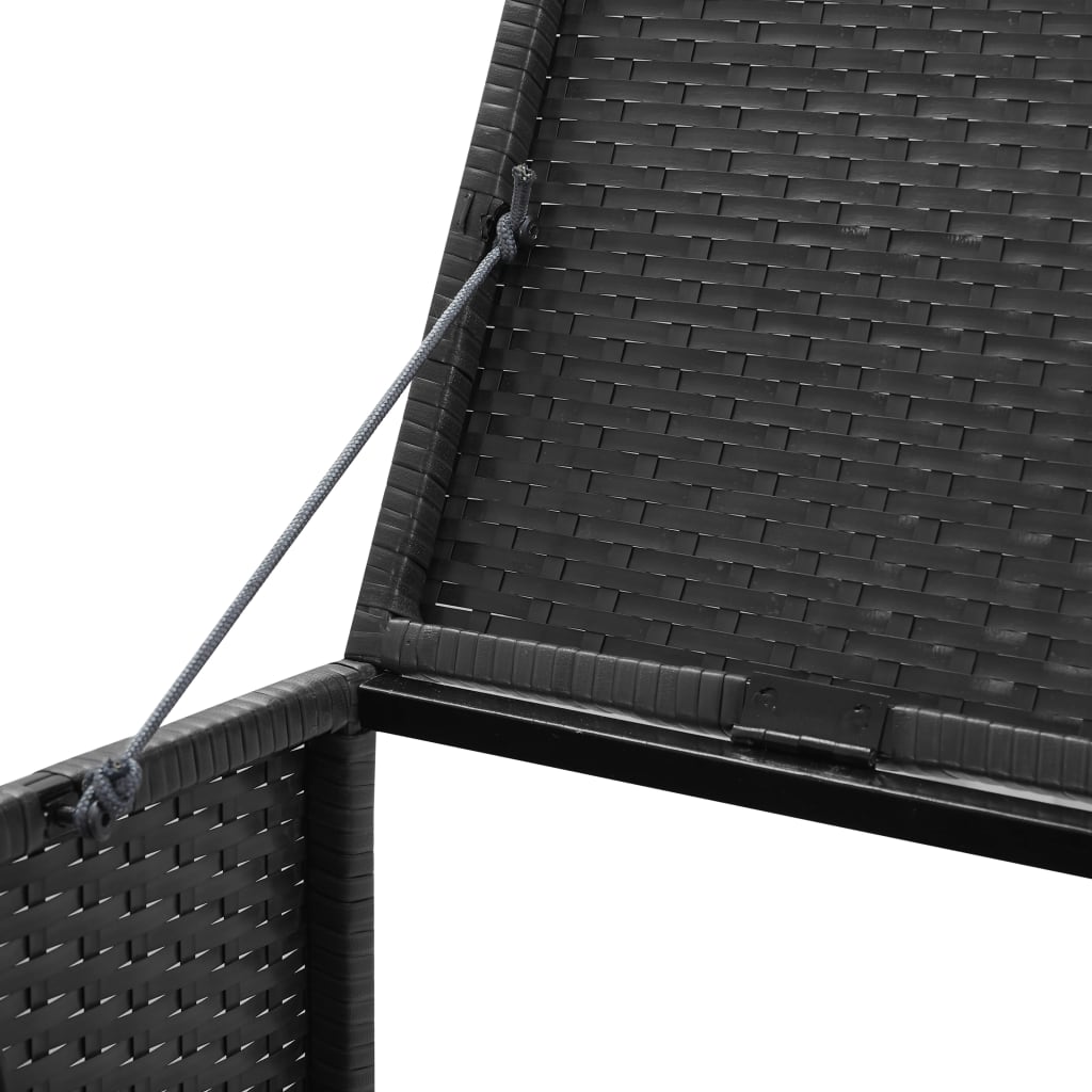 Trojitý Přístřešek Na Popelnice Černý 229X78X120 Cm Polyratan