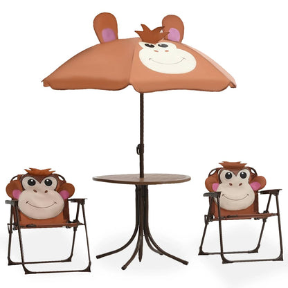 3Dílný Dětský Zahradní Bistro Set Se Slunečníkem Žlutý