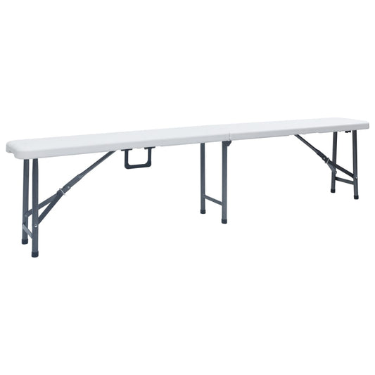 Skládací Zahradní Lavice 2 Ks 180 Cm Hdpe Bílé