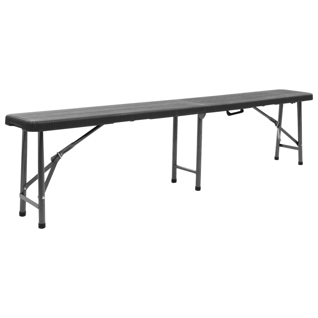 Skládací Zahradní Lavice 2 Ks 180 Cm Hdpe Černé