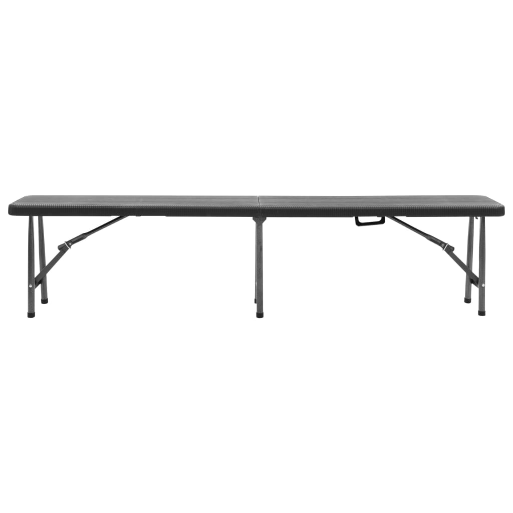Skládací Zahradní Lavice 2 Ks 180 Cm Hdpe Černé