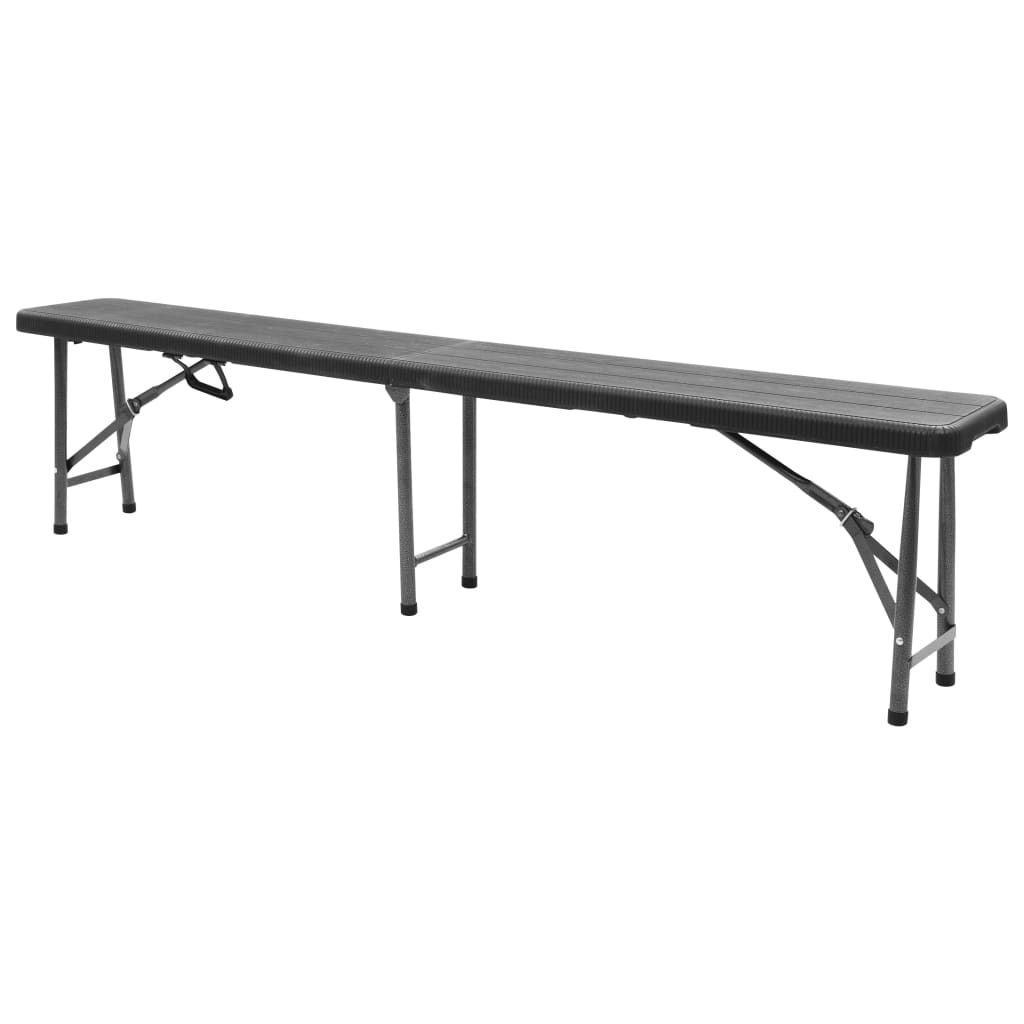 Skládací Zahradní Lavice 2 Ks 180 Cm Hdpe Černé