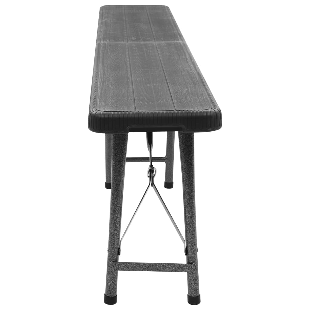 Skládací Zahradní Lavice 2 Ks 180 Cm Hdpe Černé