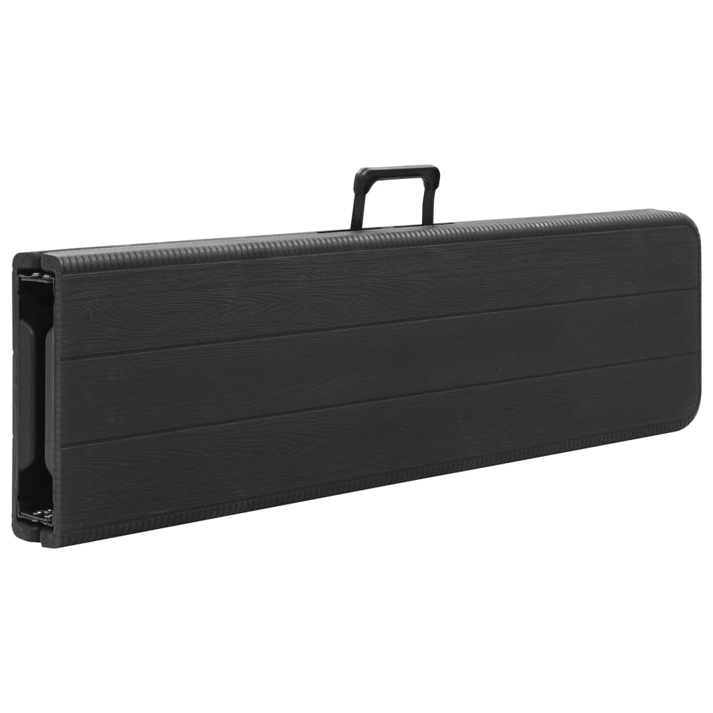 Skládací Zahradní Lavice 2 Ks 180 Cm Hdpe Černé