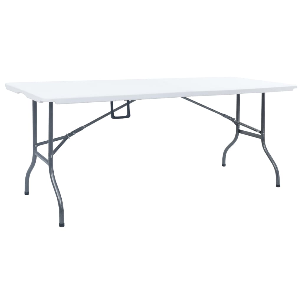 Skládací Zahradní Stůl Se 2 Lavicemi 180 Cm Ocel A Hdpe Bílý