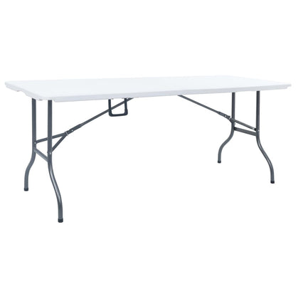 Skládací Zahradní Stůl Se 2 Lavicemi 180 Cm Ocel A Hdpe Bílý