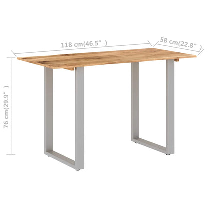 Jídelní Stůl 118 X 58 X 76 Cm Masivní Akáciové Dřevo