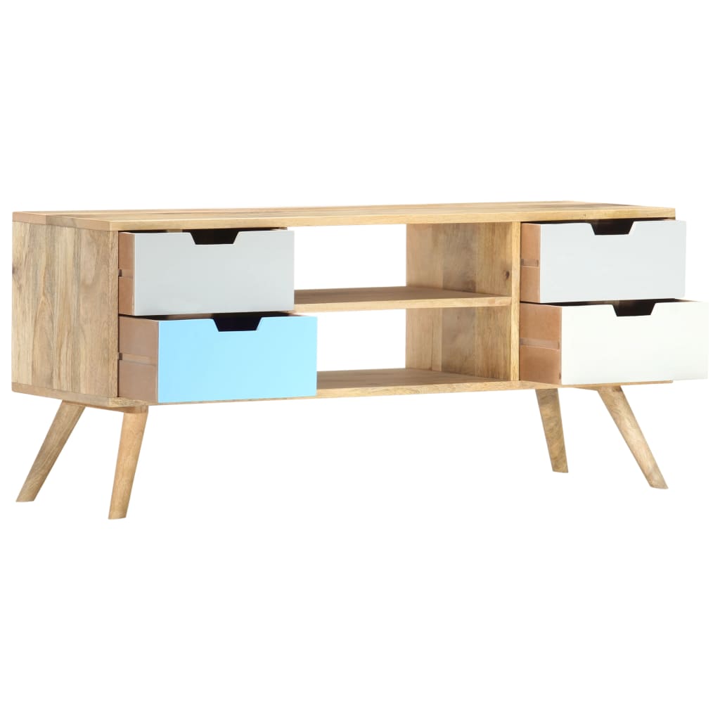 Tv Stolek 110 X 35 X 48 Cm Masivní Mangovníkové Dřevo