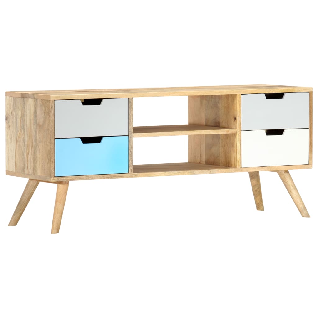Tv Stolek 110 X 35 X 48 Cm Masivní Mangovníkové Dřevo