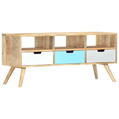 Tv Stolek 110 X 35 X 48 Cm Masivní Mangovníkové Dřevo Hnědá