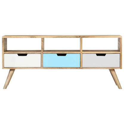 Tv Stolek 110 X 35 X 48 Cm Masivní Mangovníkové Dřevo Hnědá