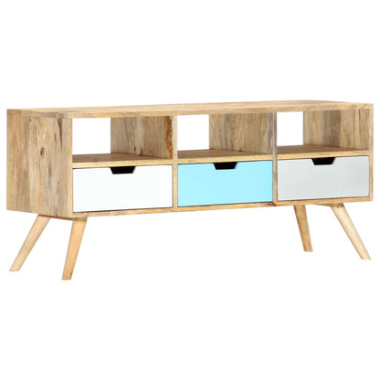 Tv Stolek 110 X 35 X 48 Cm Masivní Mangovníkové Dřevo Hnědá