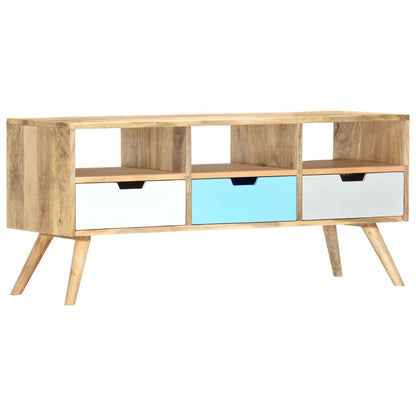 Tv Stolek 110 X 35 X 48 Cm Masivní Mangovníkové Dřevo Hnědá