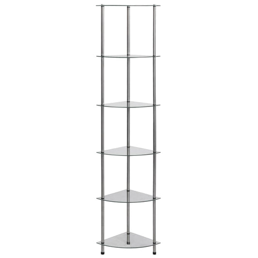 6Patrová Police Průhledná 30 X 30 X 160 Cm Tvrzené Sklo