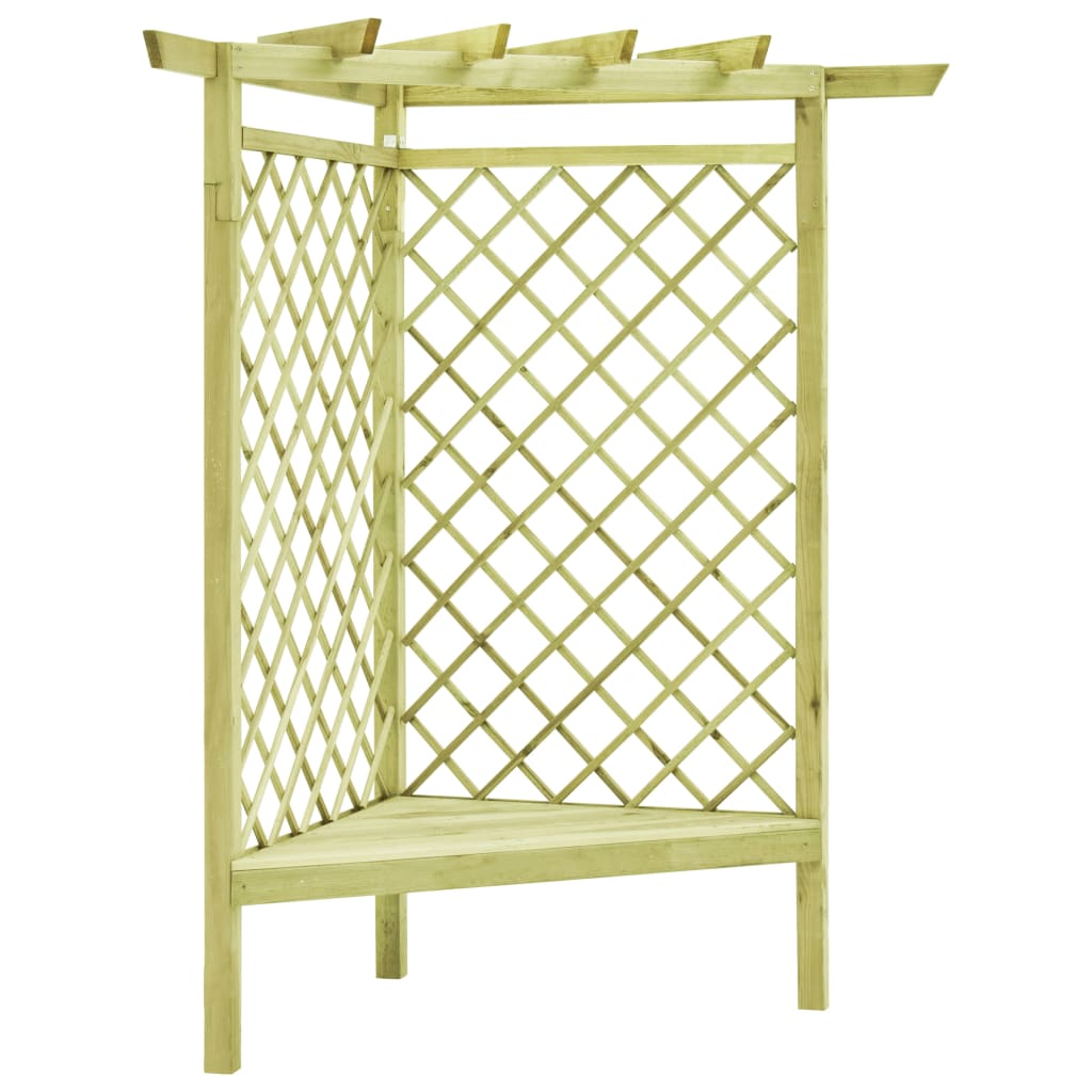 Rohová Pergola S Lavicí 130X130X197 Cm Impregnovaná Borovice