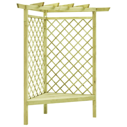Rohová Pergola S Lavicí 130X130X197 Cm Impregnovaná Borovice