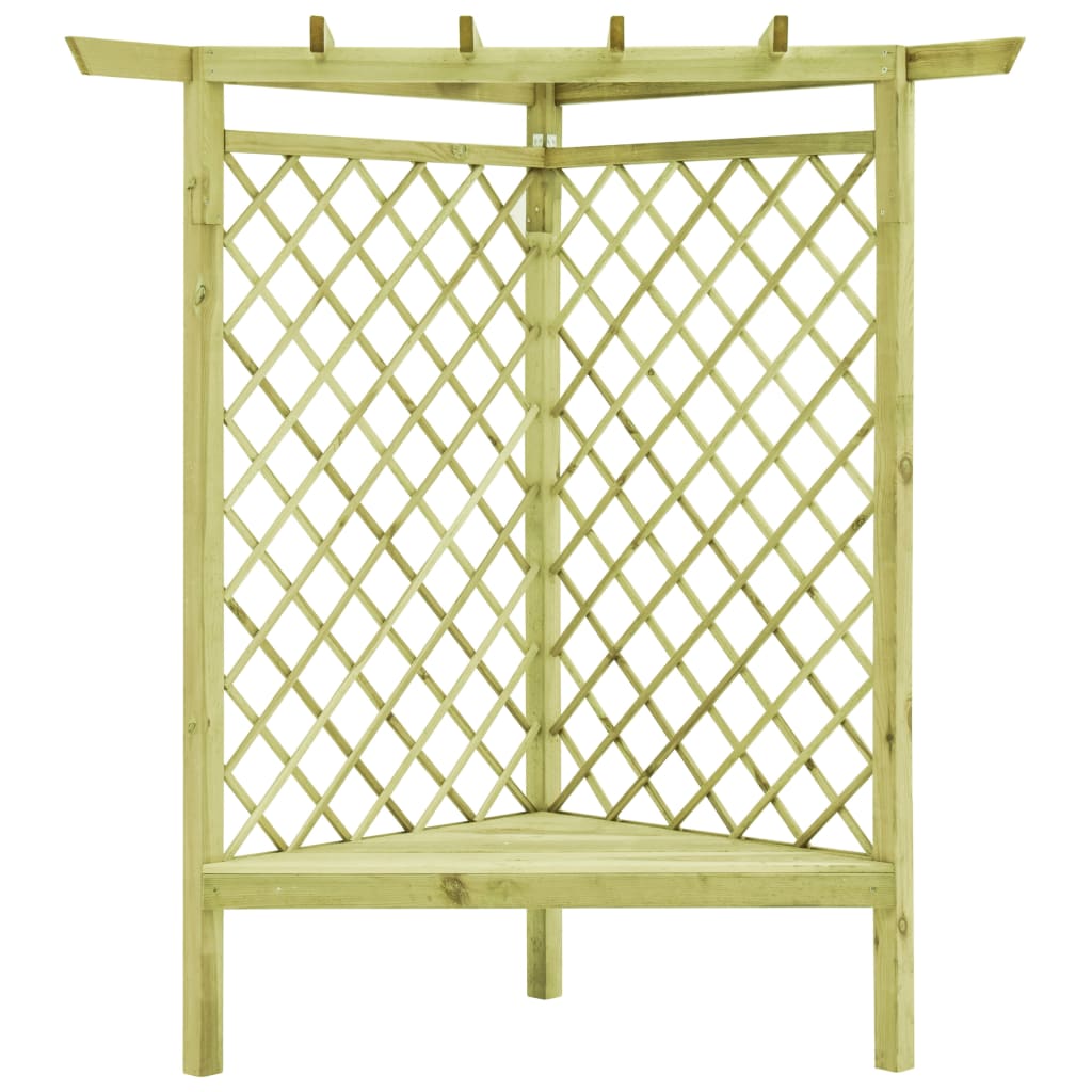 Rohová Pergola S Lavicí 130X130X197 Cm Impregnovaná Borovice