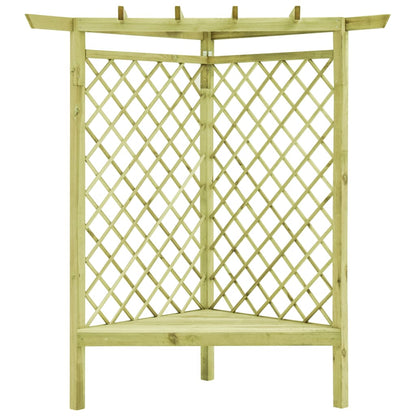 Rohová Pergola S Lavicí 130X130X197 Cm Impregnovaná Borovice