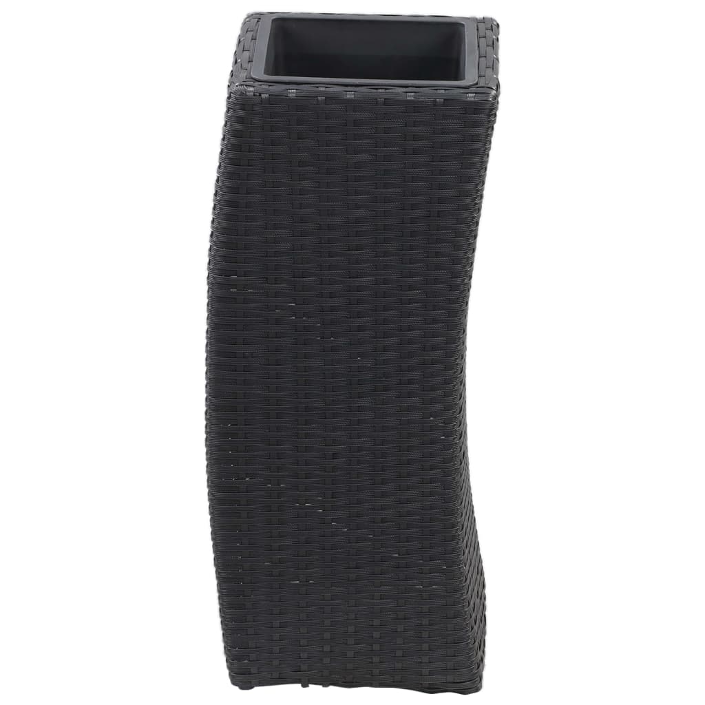 Zahradní Vyvýšené Záhony 3 Ks Polyratan Černé