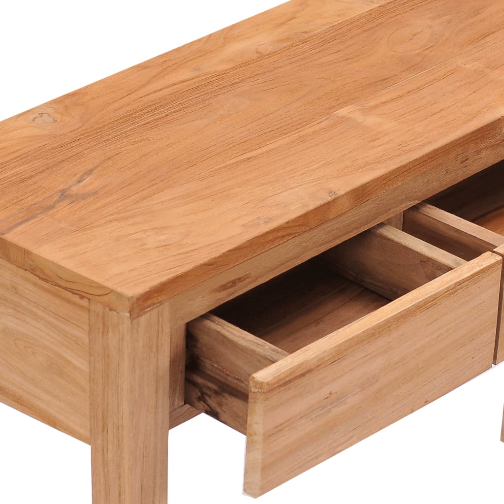 Konzolový Stolek 110 X 35 X 75 Cm Masivní Teakové Dřevo Hnědá