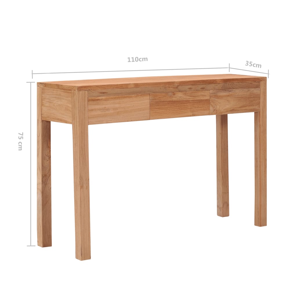 Konzolový Stolek 110 X 35 X 75 Cm Masivní Teakové Dřevo Hnědá