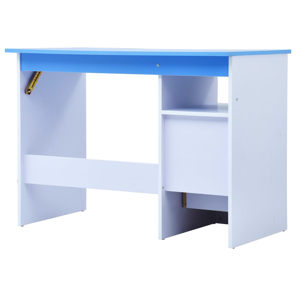 Dětský kreslicí a psací stůl náklopný modrobílý