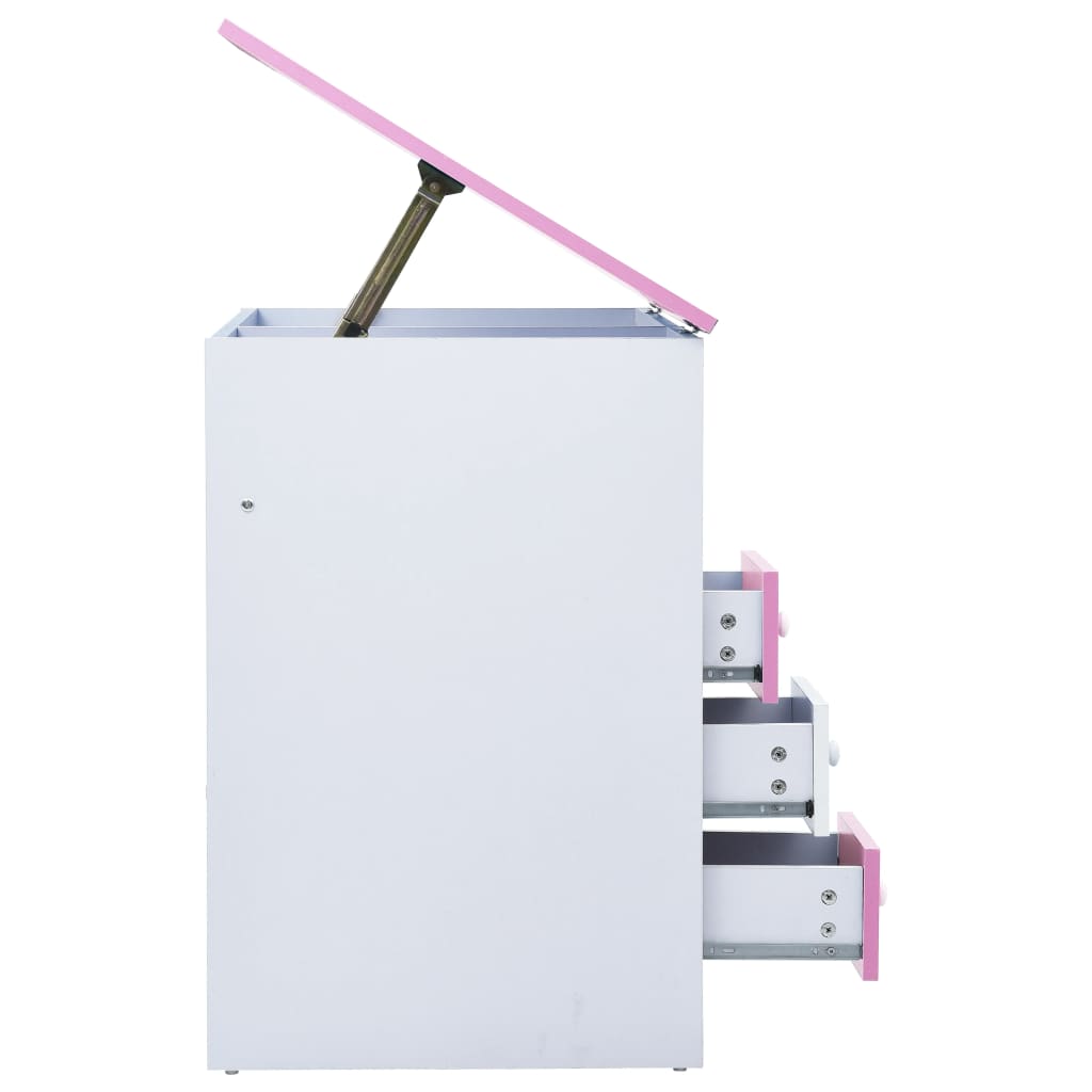 Dětský Kreslicí A Psací Stůl Náklopný Růžový A Bílý