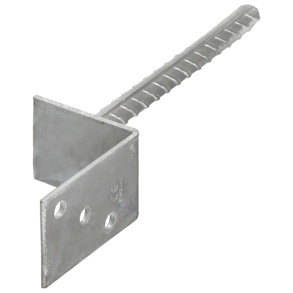 Plotové Kotvy 6 Ks Stříbrné 8 X 6 X 30 Cm Pozinkovaná Ocel
