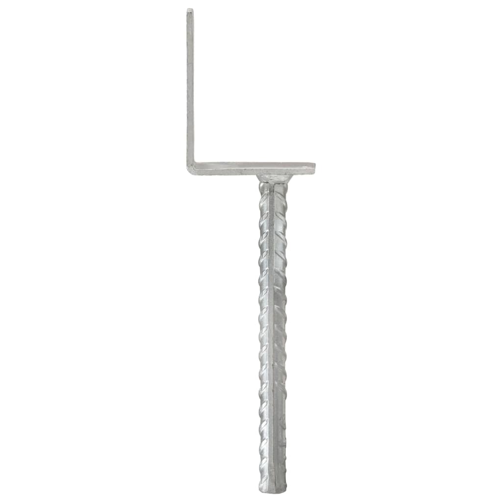 Plotové Kotvy 6 Ks Stříbrné 8 X 6 X 30 Cm Pozinkovaná Ocel