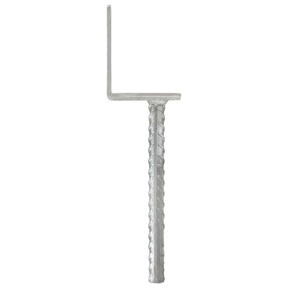 Plotové Kotvy 6 Ks Stříbrné 8 X 6 X 30 Cm Pozinkovaná Ocel