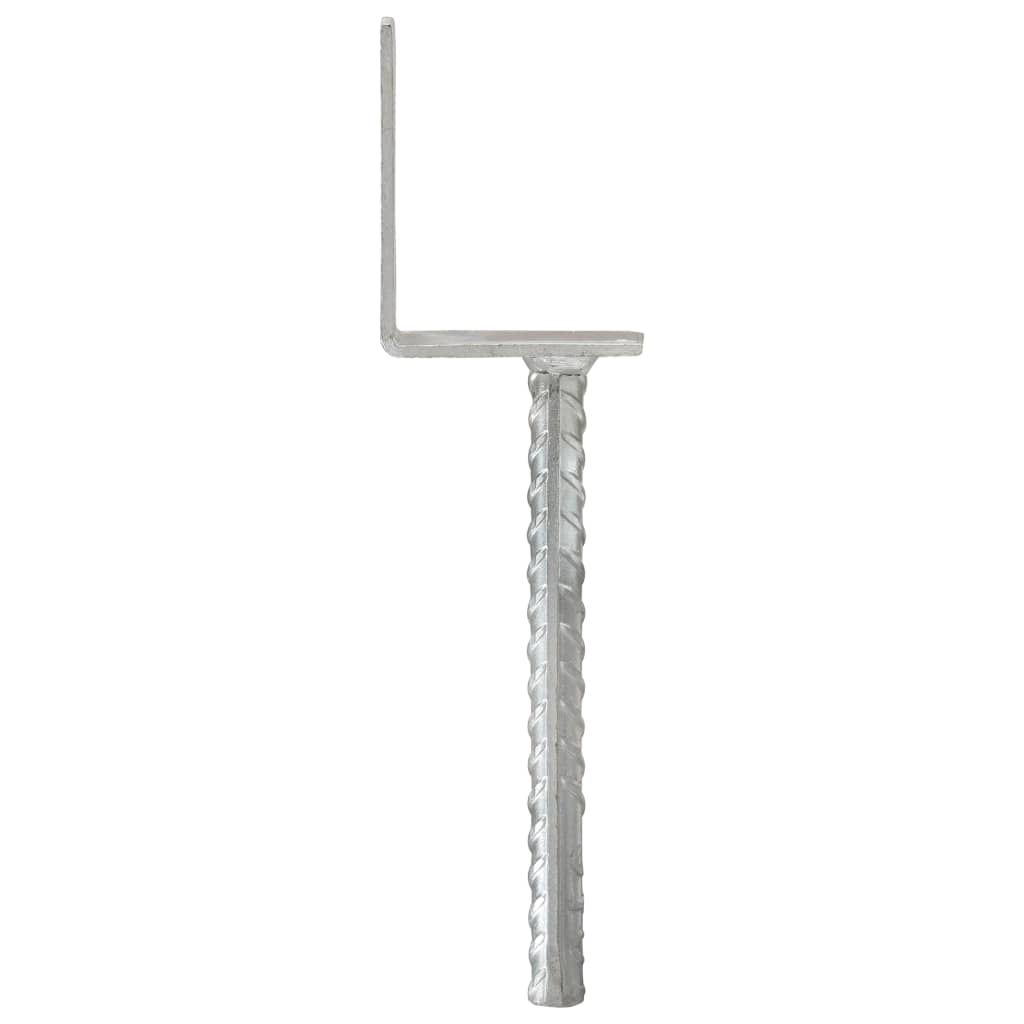 Plotové Kotvy 12 Ks Stříbrné 8X6X30 Cm Pozinkovaná Ocel