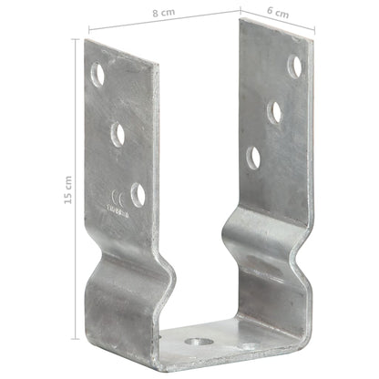 Plotové Kotvy 12 Ks Stříbrné 8X6X15 Cm Pozinkovaná Ocel