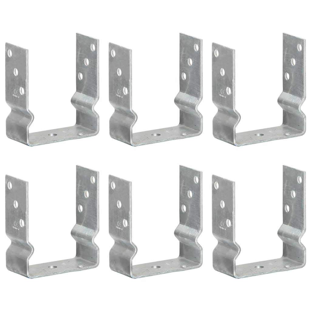 Plotové Kotvy 6 Ks Stříbrné 12 X 6 X 15 Cm Pozinkovaná Ocel