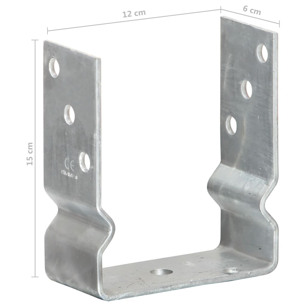 Plotové Kotvy 6 Ks Stříbrné 12 X 6 X 15 Cm Pozinkovaná Ocel