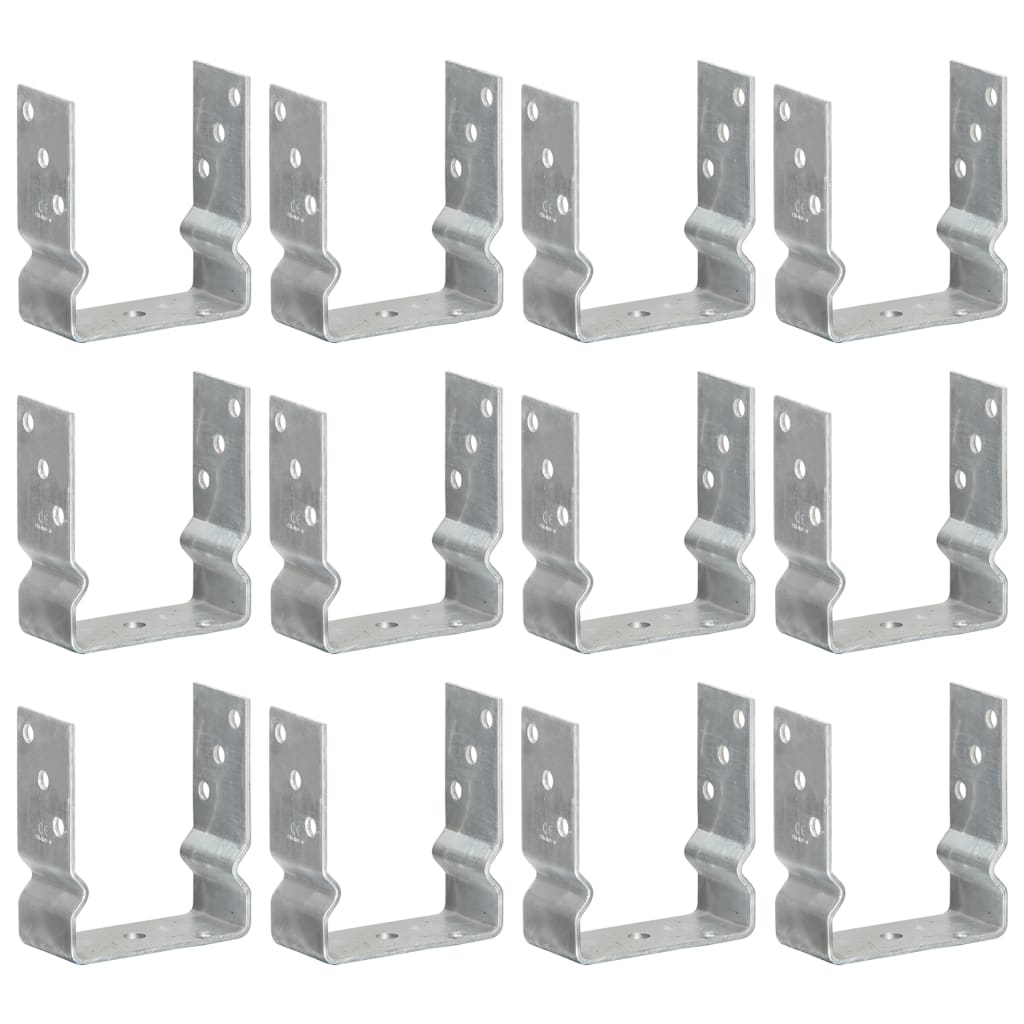 Plotové Kotvy 12 Ks Stříbrné 12X6X15 Cm Pozinkovaná Ocel